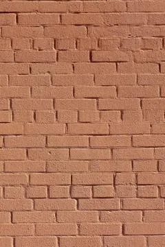 Background with old red painted brick wall Stock Photos