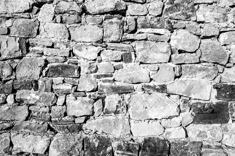 Background of old stone brick wall. Stock Photos