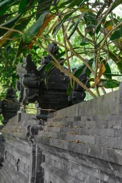 Background of old temple stone wall in Bali island, Indonesia Stock Photos