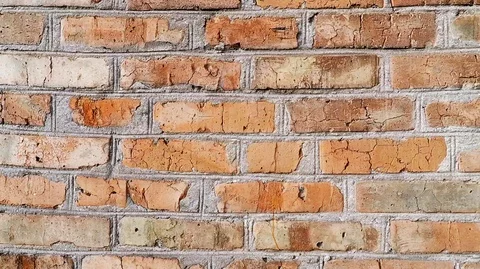 Background old wall of brick red and orange color large angle Stock Footage 124762143