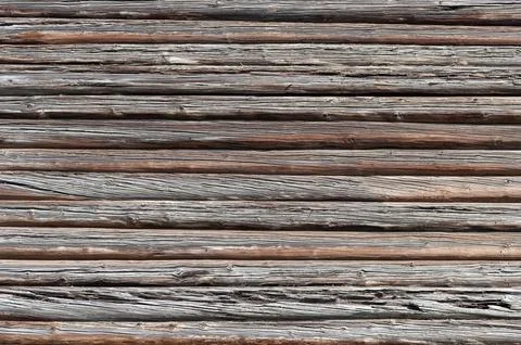 Background of old weathered log wall Foto stock