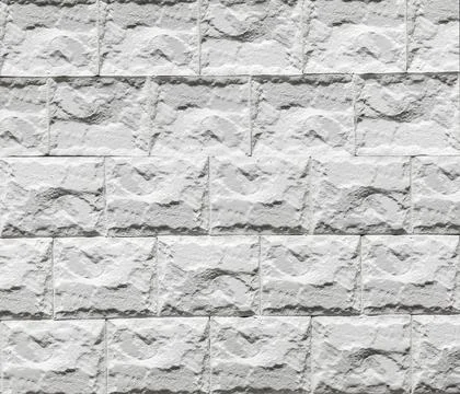 Background of old white brick wall pattern texture Stock Photos