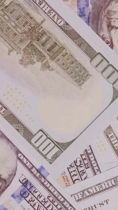 Background of one hundred dollar bills Stock Footage 260626220