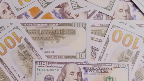 Background of one hundred dollar bills Video stock 260627049
