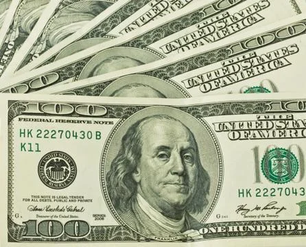 Background of one hundred dollars Stock Photos