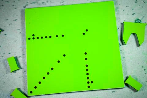 Background or backdrop with up arrow plate made of plastic. Stock Photos