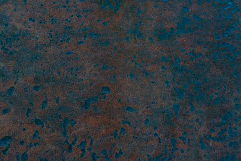 Background or backdrop of blue rusty metal sheet with chipped. Texture of Фото