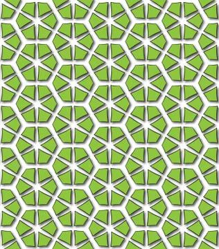 Background or fabric hexagonal green abstract patterns Stock Illustration