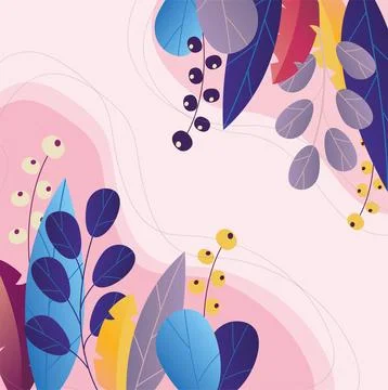A background or pattern with plant elements. rich summer colors Stock Illustration