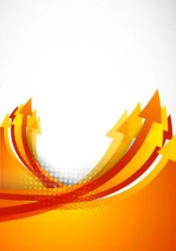 Background with orange arrows Illustrazione stock