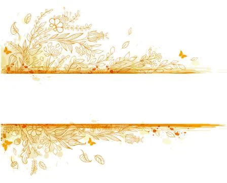 Background with orange flowers Stock Illustration