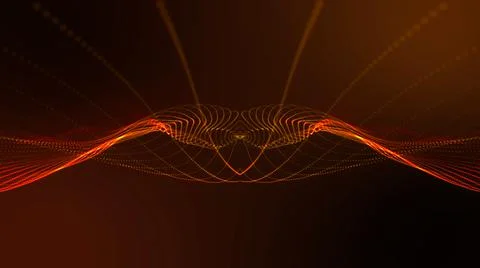Background from orange glowing particles. 3d render illustration Stock Illustration
