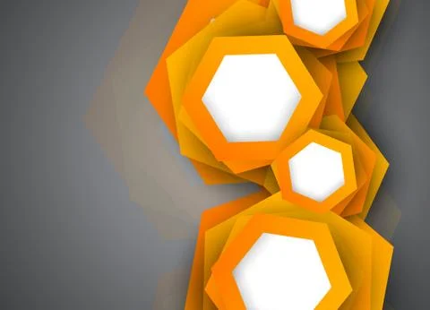 Background with orange hexagons Illustrazione stock