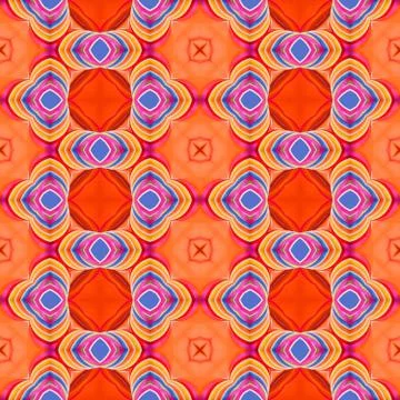 Background in orange, kaleidoscopically generated, seamless Stock Illustration
