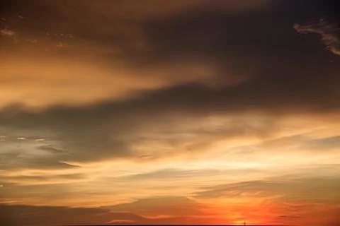 Background of orange sky and clouds with sunset light in evening at summer .. Stock-Fotos