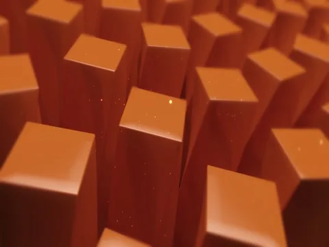 Background with orange twisting vertical rectangular blocks Stock Footage 80408296