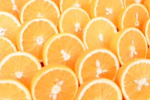 Background of oranges cut in half Stock Photos