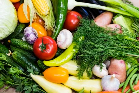 Background from organic vegetables without GMOs Stock Photos