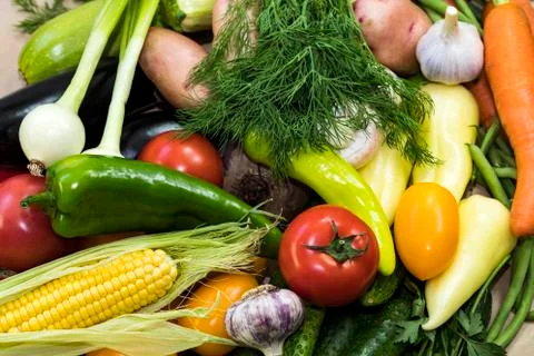 Background from organic vegetables without GMOs Stock Photos