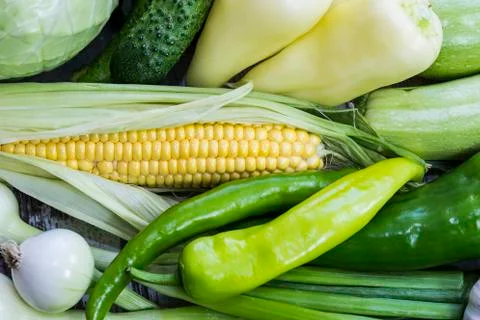Background from organic vegetables without GMOs Stock Photos