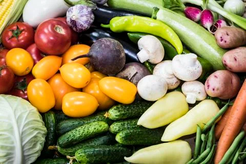 Background from organic vegetables without GMOs Stock Photos