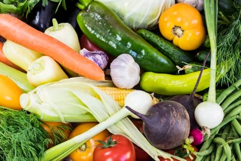 Background from organic vegetables without GMOs Stock Photos
