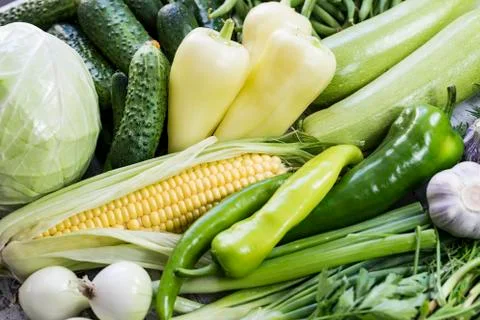 Background from organic vegetables without GMOs Stock Photos