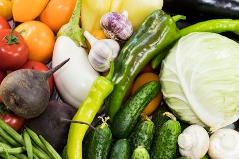 Background from organic vegetables without GMOs Stock Photos