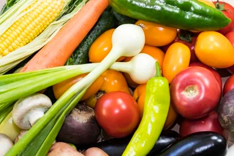 Background from organic vegetables without GMOs Stock Photos