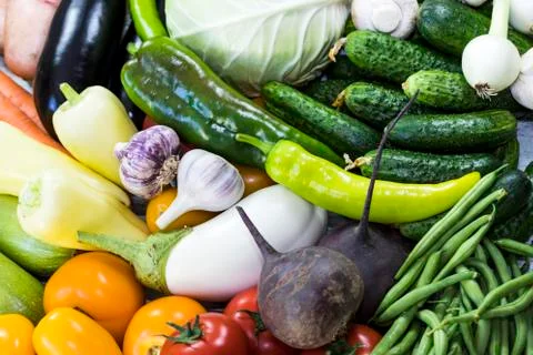 Background from organic vegetables without GMOs Stock Photos