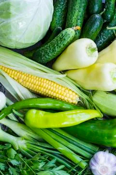Background from organic vegetables without GMOs Stock Photos