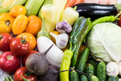 Background from organic vegetables without GMOs Stock Photos
