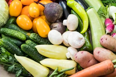 Background from organic vegetables without GMOs Stock Photos