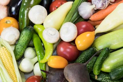 Background from organic vegetables without GMOs Stock Photos