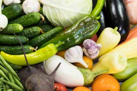 Background from organic vegetables without GMOs Stock Photos