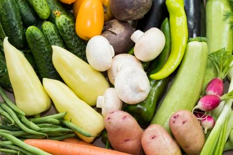 Background from organic vegetables without GMOs Stock Photos