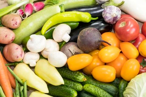 Background from organic vegetables without GMOs Stock Photos
