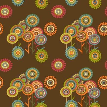 Background with oriental flowers Stock Illustration