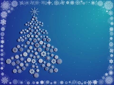 Background with ornate Christmas Tree Stock Illustration