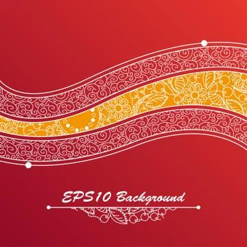 Background with Ornate Floral Pattern Stock Illustration