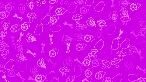 Background with outlined vegetables, perfect for food blogs, recipe cards, farme 스톡 동영상 333811284