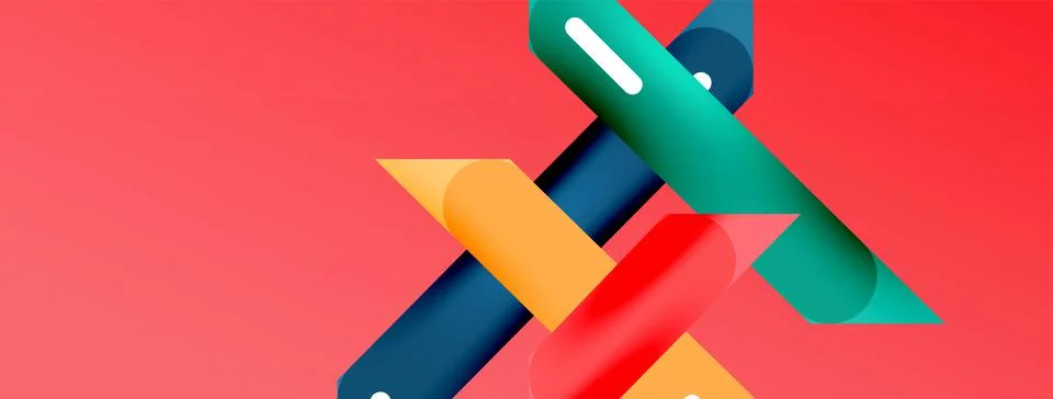 Background overlapping lines. Dynamic lines abstract wallpaper. Straight lines Stock Illustration