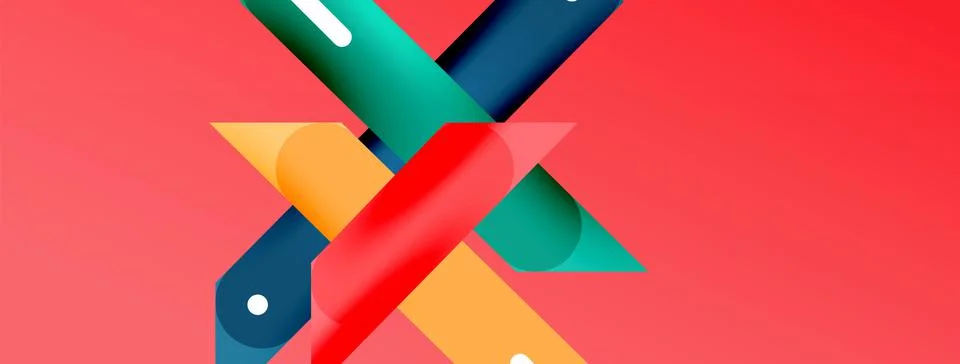 Background overlapping lines. Dynamic lines abstract wallpaper. Straight lines Stock Illustration