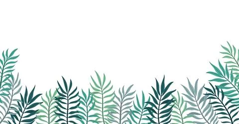 Background with palm leaves with space for text Stock Illustration