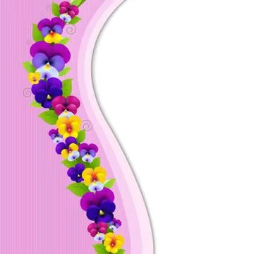Background with pansies Stock Illustration