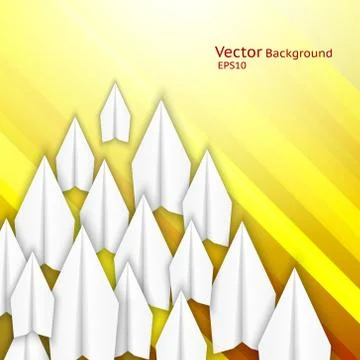 Background with paper airplanes Stock Illustration