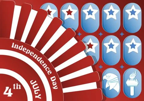 Background paper cut pattern vector for 4th July. Illustrazione stock