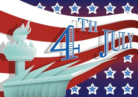 Background paper cut vector for 4th July. Stock Illustration