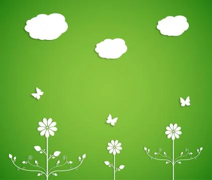 Background with paper flower Stock Illustration