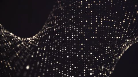 Background particle movement. Pattern glow particles on black background. Motion 스톡 일러스트